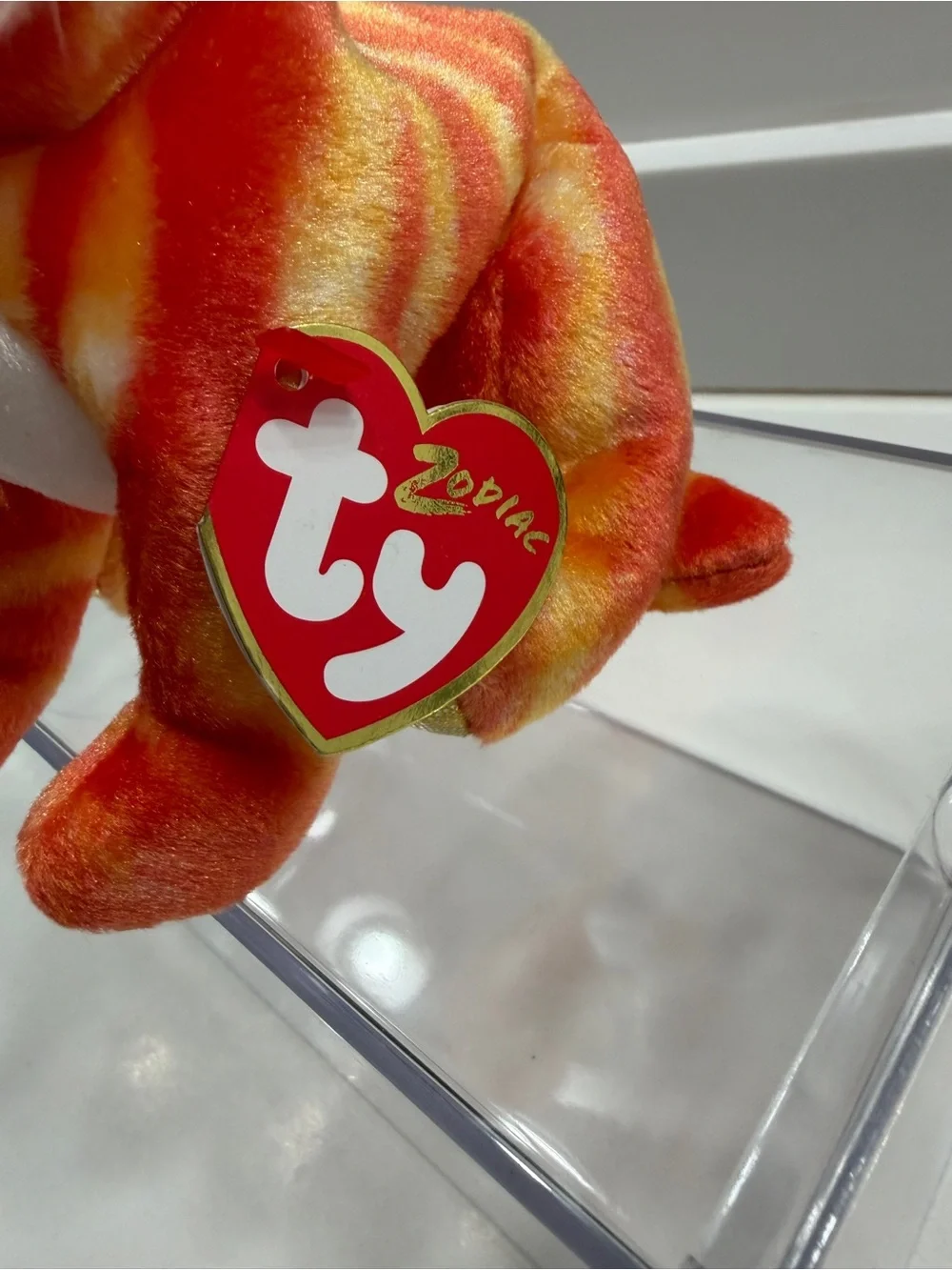 Ty Beanie Boos Zodiac Orange Glitter “Tiger” Plush Collectible